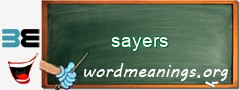 WordMeaning blackboard for sayers